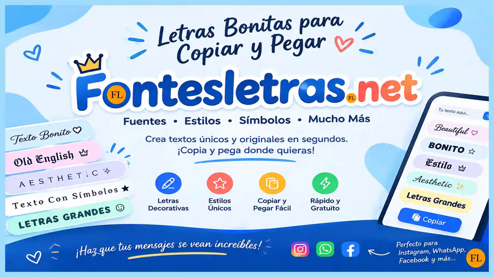 Fontes Letras: conversor de letras bonitas para copiar y pegar